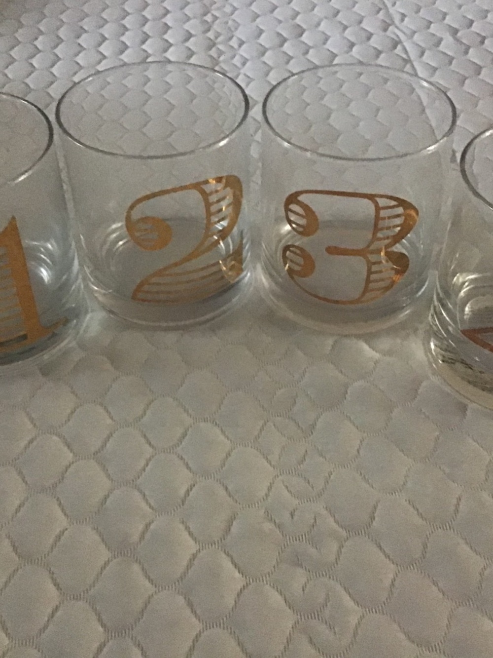 4 indigo cocktail glasses